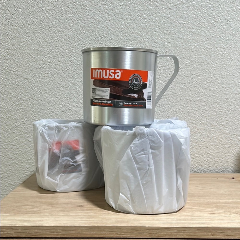 Imusa Silver Aluminum Mug set of 4